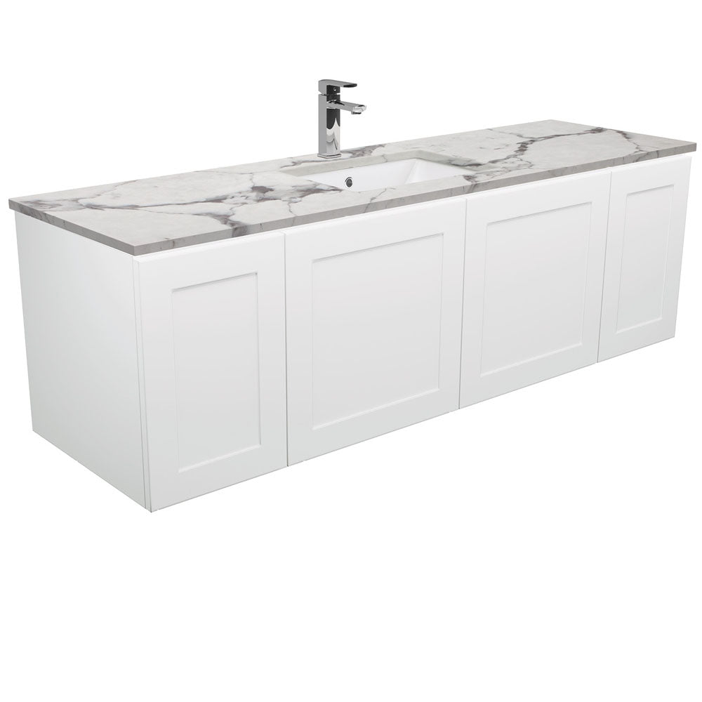 Sarah Calacatta Marble Undermount Single Bowl 1500 Mila Wall-Hung Vanity