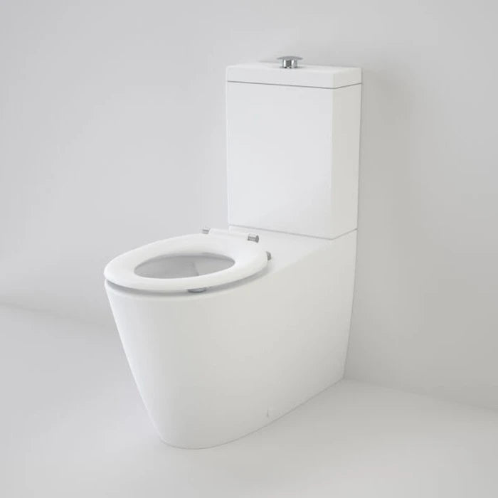 Caroma Care 800 Cleanflush Wall Faced Toilet Suite with Pedigree II Care Single Flap Seat - with GermGard - White