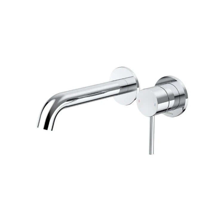 Caroma Liano II 175mm Wall Basin/Bath Mixer and Outlet Lead Free Chrome