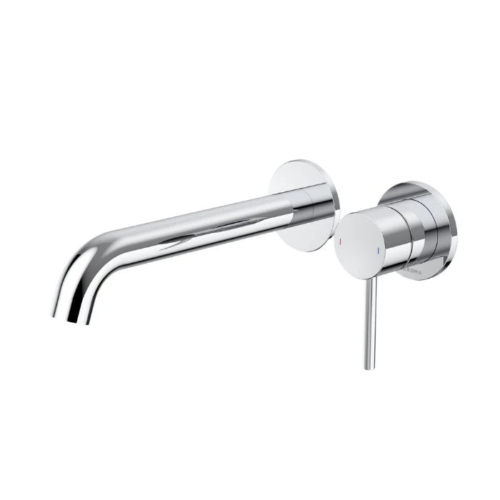 Caroma Liano II 210mm Wall Basin/Bath Mixer and Outlet Lead Free Chrome
