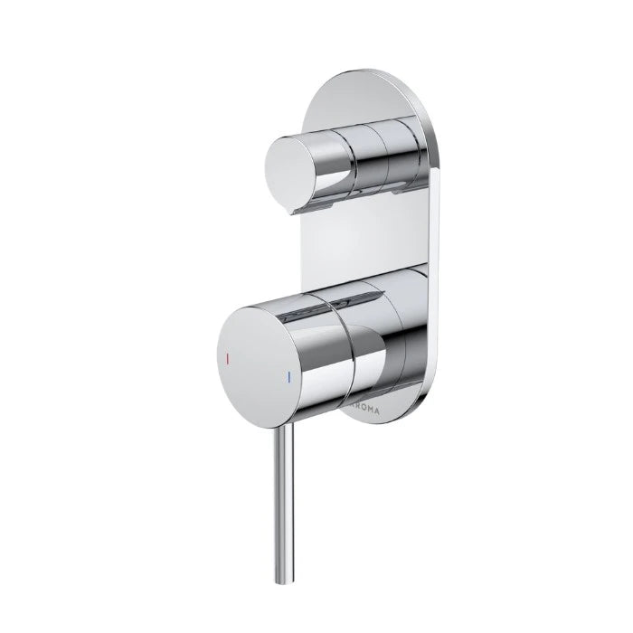 Caroma Liano II Bath Shower Mixer With Diverter and Outlet Rounded Plate Chrome