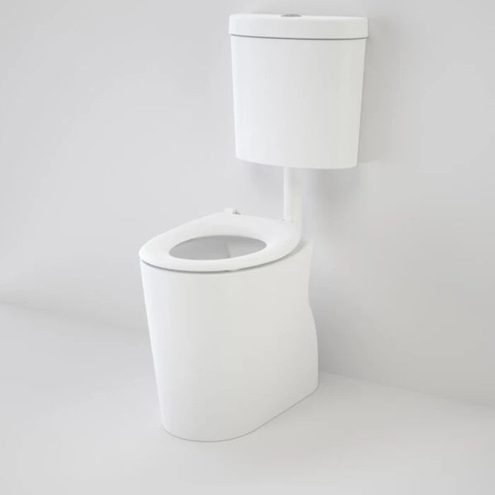 Caroma Care 610 Cleanflush Connector S Trap Suite with Caravelle Single Flap Seat - White