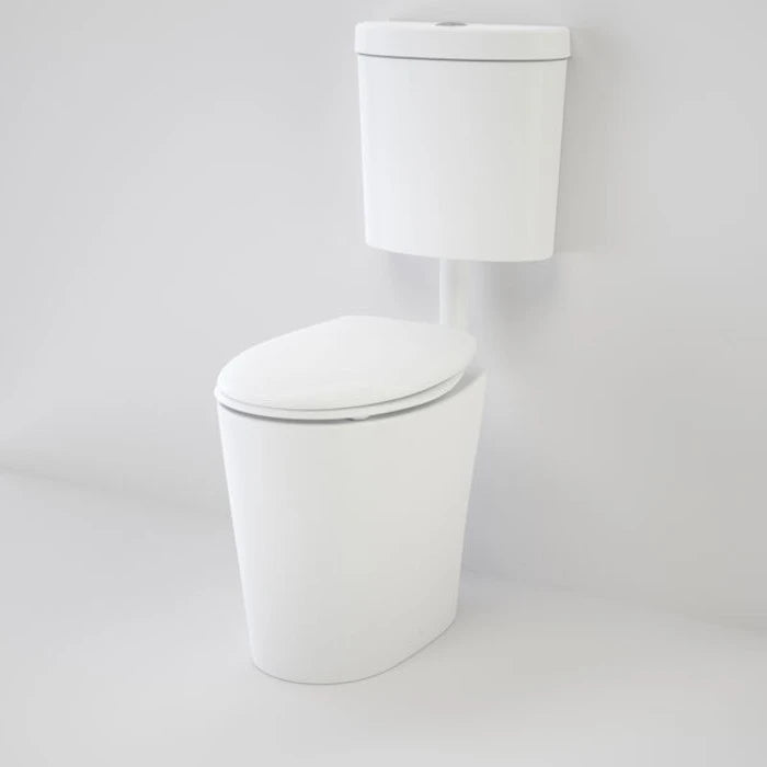 Caroma Care 610 Cleanflush Connector P Trap Suite with Caravelle Double Flap Seat - White