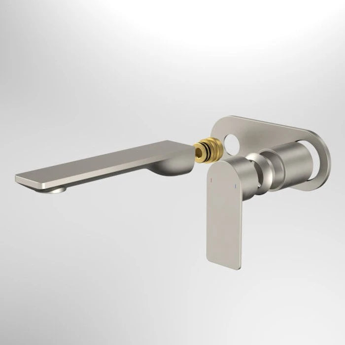 Caroma Urbane II 180mm Wall Basin / Bath Trim Kit - Round Cover Plate - Brushed Nickel