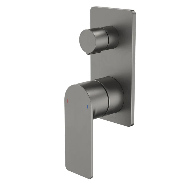 Caroma Urbane II Bath/Shower Mixer With Diverter Rectangular Cover Plate Gunmetal