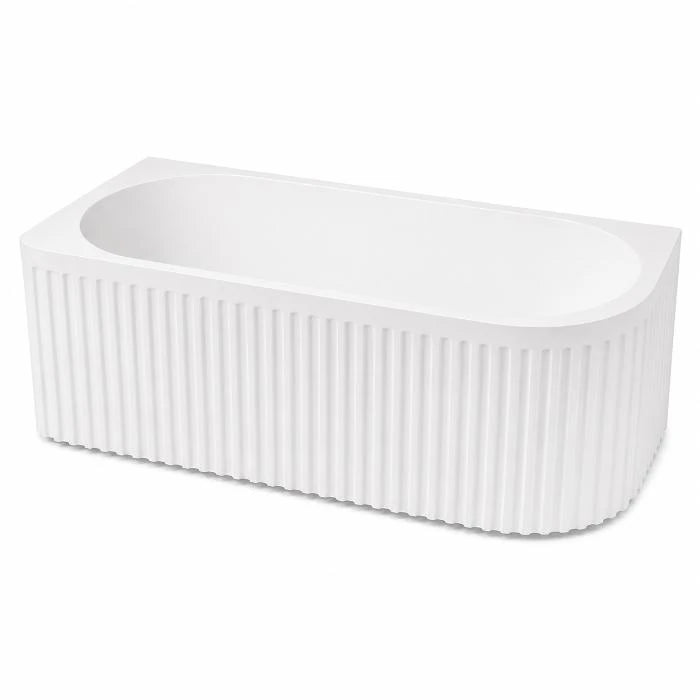 Regio Serenity Left Corner Fluted Contemporary Luxury Acrylic Corner Bathtub Design
