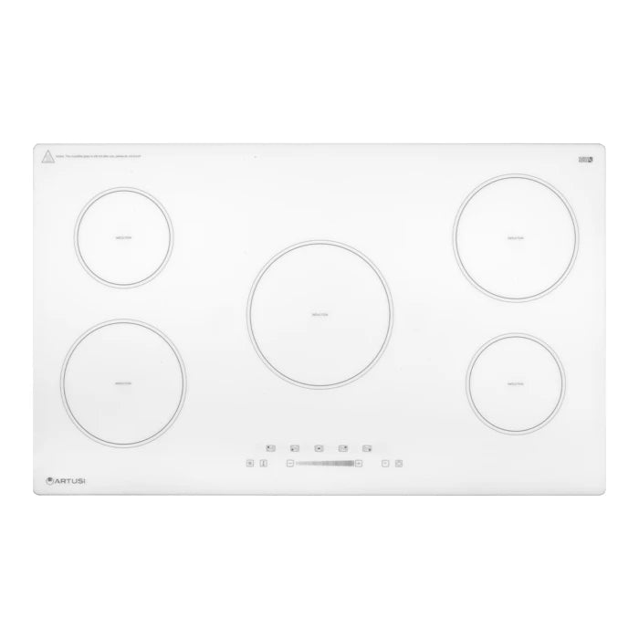 90CM 5 ZONE INDUCTION COOKTOP WHITE