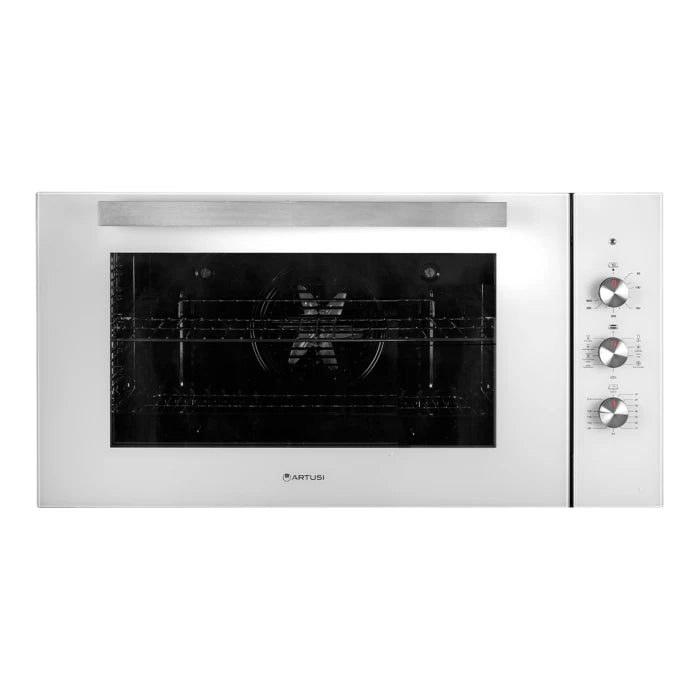 90CM 100L BUILT-IN ELEC OVEN W/ 9 FUNCTIONS & TIMER IN WHITE GLASS