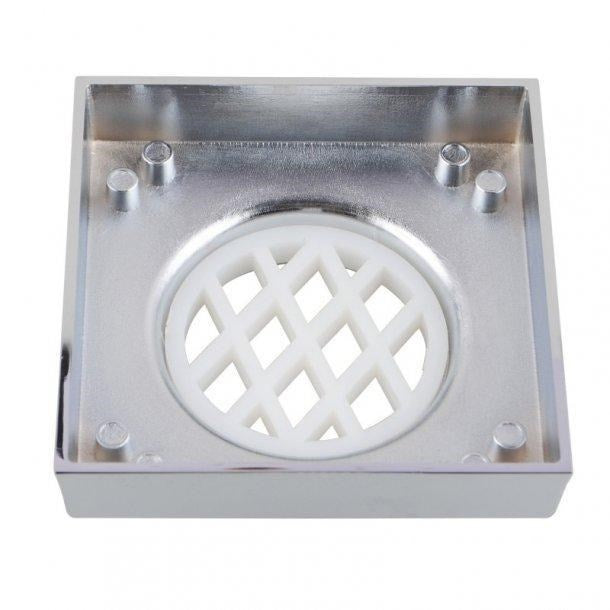 115*115mm Brass Chrome Smart Tile Insert Floor Waste Shower Grate Drain(90mm Outlet)