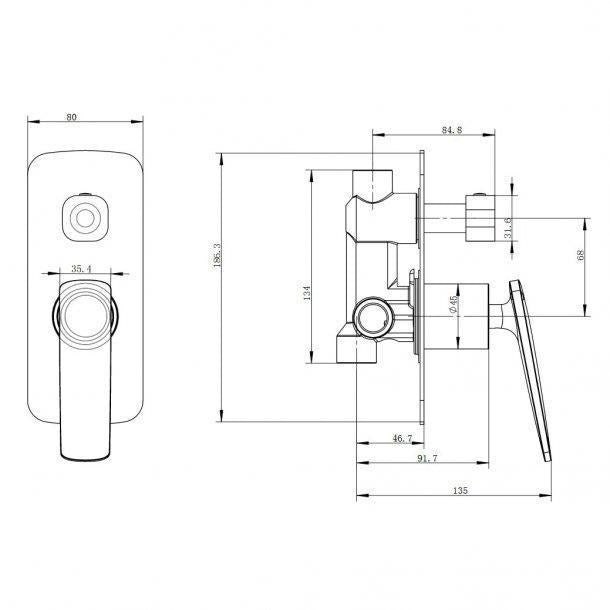 Wall Mixer With Diverter
