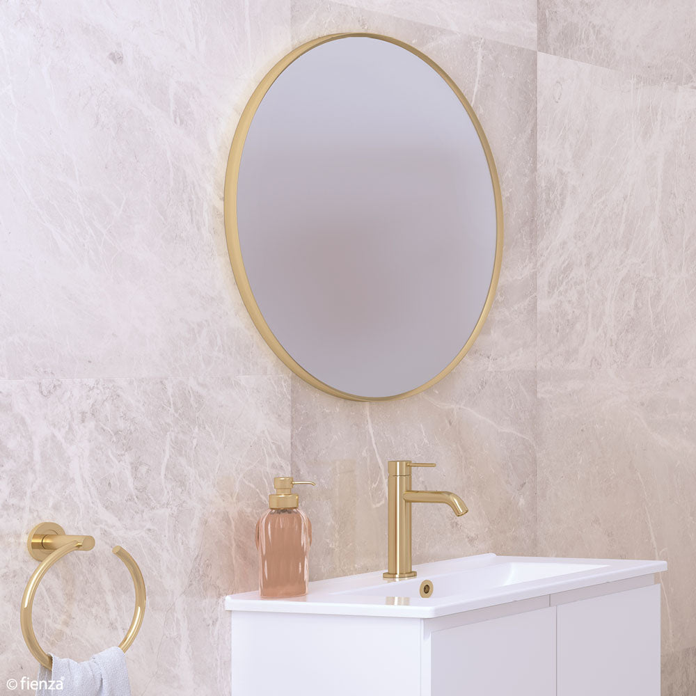 REBA Round Framed Mirror 600mm Matte Black