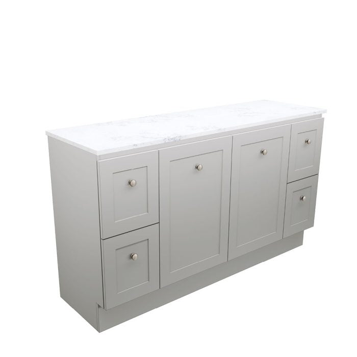 Newport Door & Drawer 1500 Single Bowl Floor Standing Vanity, Stone Top