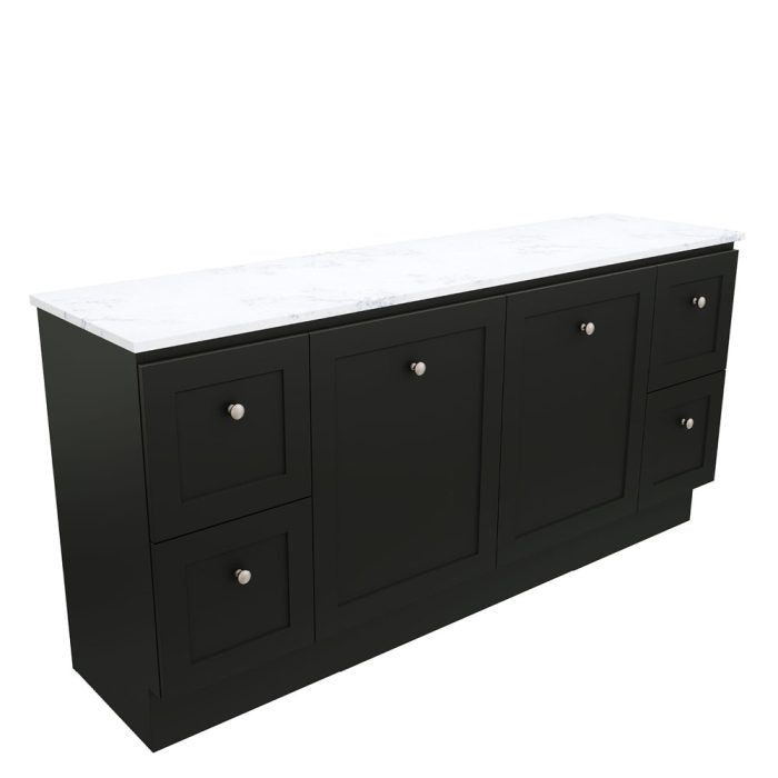 Newport Door & Drawer 1800 Double Bowl Floor Standing Vanity, Stone Top