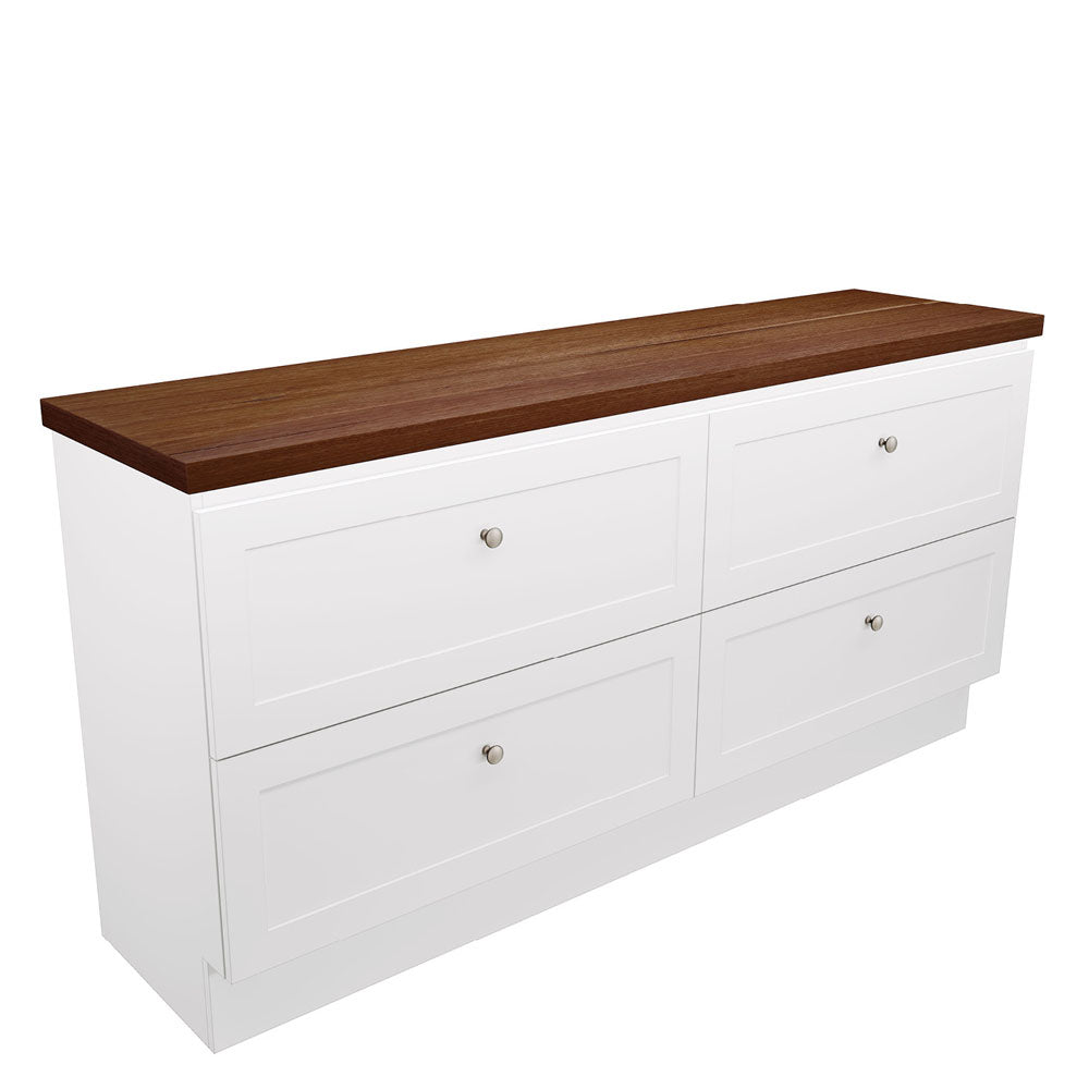 Newport All Drawer 1800 Double Bowl Floor Standing Vanity, Hardwood Top