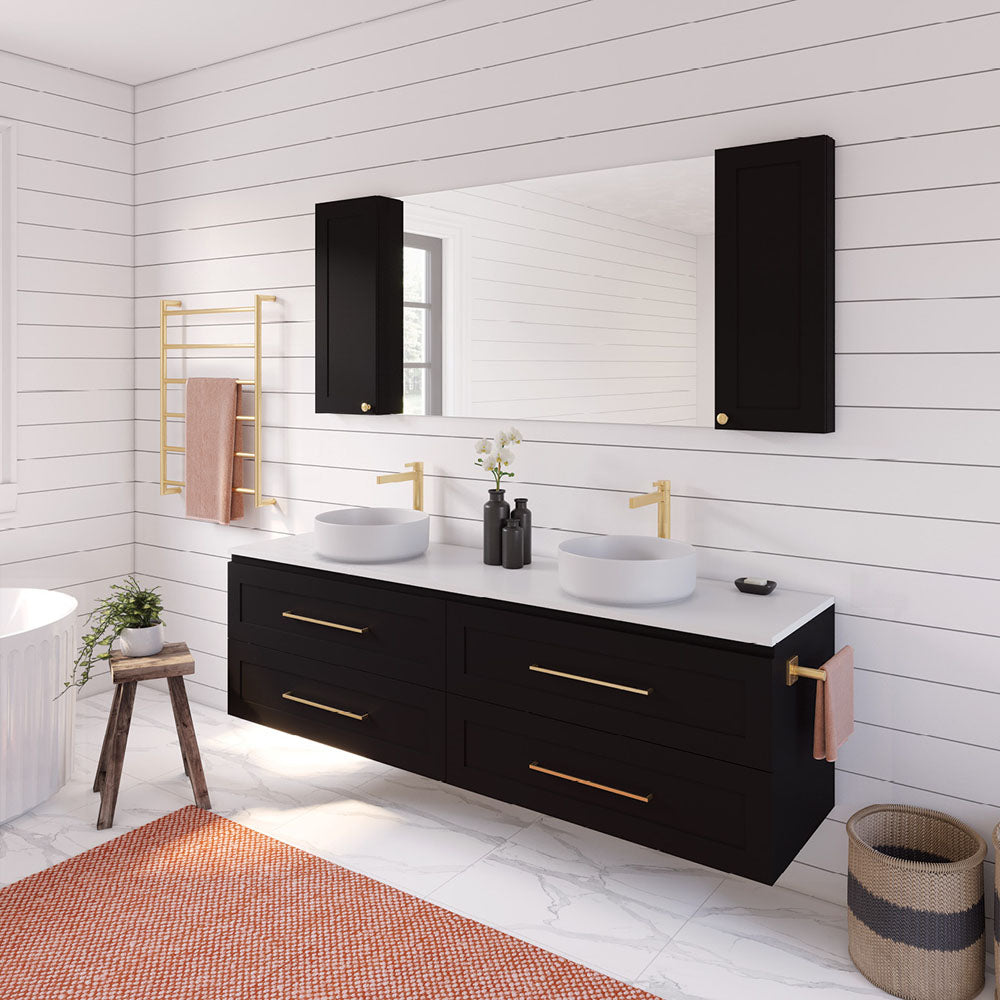 Newport All Drawer 1800 Single Bowl Wall-Hung Vanity, Stone Top