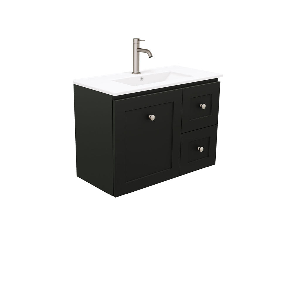 Newport Ensuite Door & Drawer 750 Wall-Hung Vanity, Delgado Basin-Top