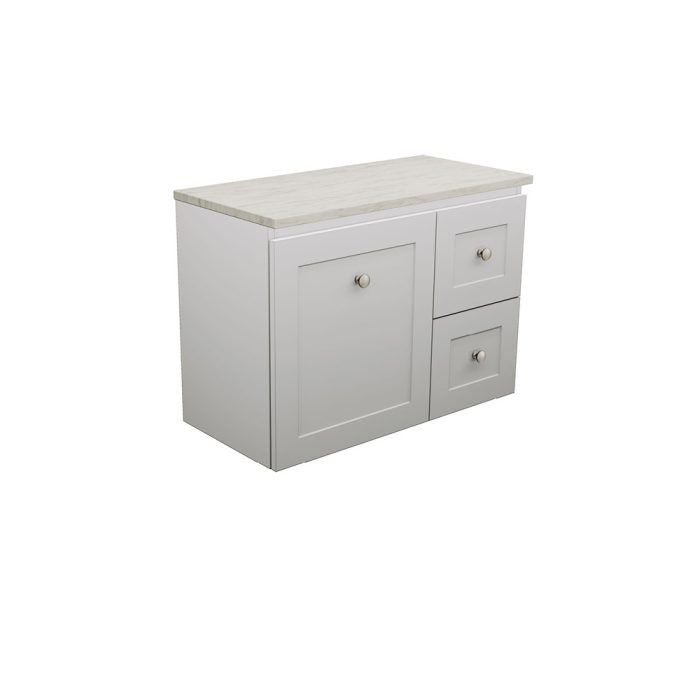 Newport Ensuite Door & Drawer 750 Wall-Hung Vanity, Stone Top