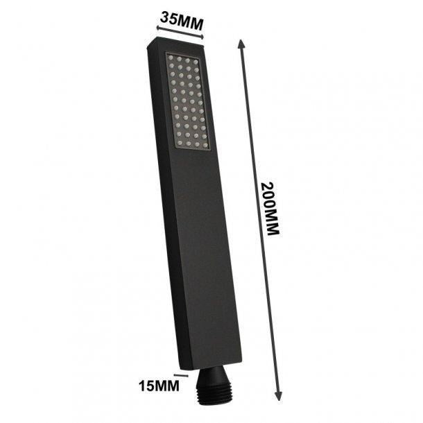 Gun Metal Grey Brass Square Handheld Shower Spray Head