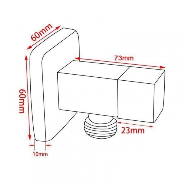 Bathroom Square Black 1/4 Turn Washing Machine Stop Taps (One Pair)