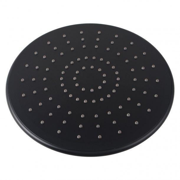 Round Black ABS Rainfall Shower Head 230mm