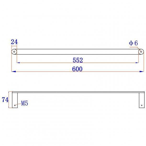 IVANO Series Square Brushed Nickel Double Towel Rail 800mm