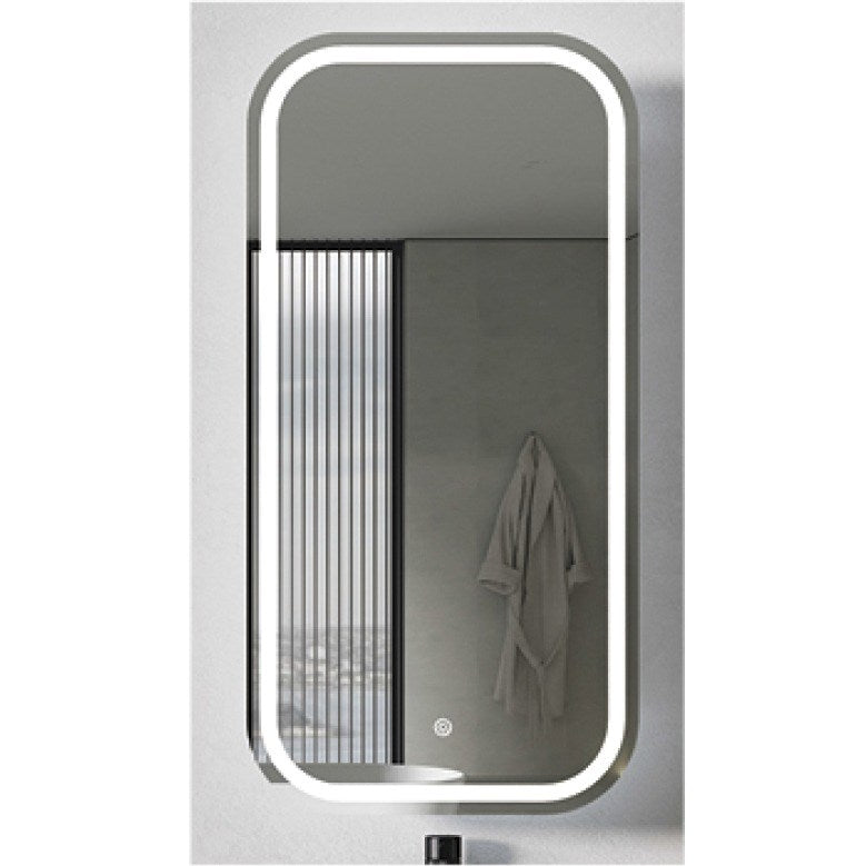 PIAZA LED Mirror Cabinet in Matte White 900