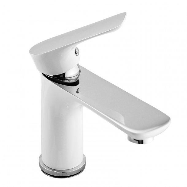 White and Chrome Basin Mixer