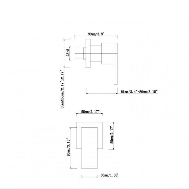 Chrome Shower Wall Taps