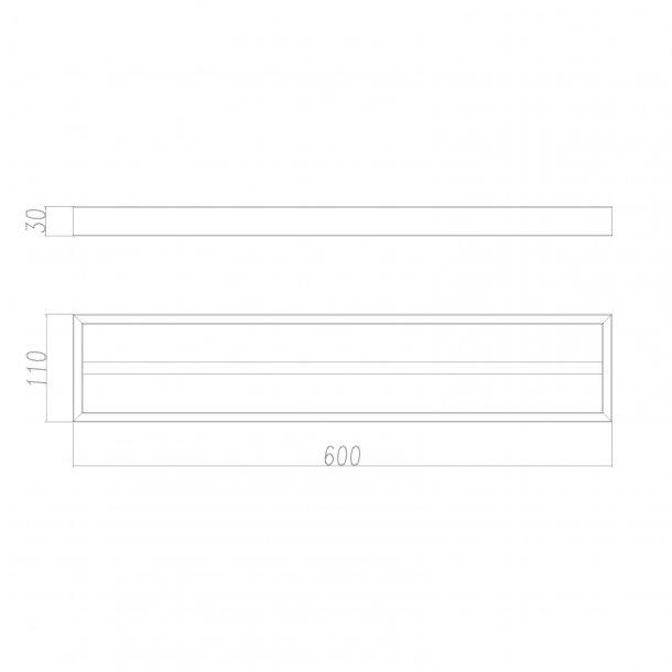 Chrome Double Towel Rail 600mm