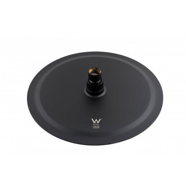 Super-slim Round Black Rainfall Shower Head 250mm