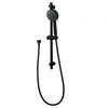 Round Black 5 Functions Hand held Shower Set With Rail
