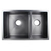 1.2mm Handmade Concrete Grey Round Corners Double Bowls Top / Undermount / Flush Mount Kitchen Sink 715x450x200mm
