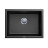 610 x 457 x 205mm Carysil Black Single Big Bowl Granite Kitchen/Laundry Sink Top/Flush/Under Mount