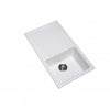 860 x 500 x 205mm Carysil White Single Bowl With Drainer Board Granite Kitchen Sink Top/Flush/Under Mount