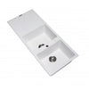1160 x 500 x 210mm Carysil White Double Bowl Drainer Board Granite Kitchen Sink Top/Flush/Under Mount