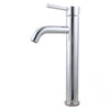 Round Chrome Tall Basin Mixer Tap Crooked Water Spout