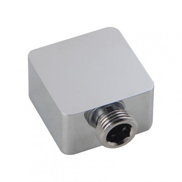 Square Chrome Sliding Shower Rail with Wall Connector & Water Hose Only