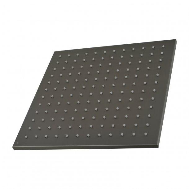 Square Gun Metal Grey Brass Rainfall Shower Head 250mm