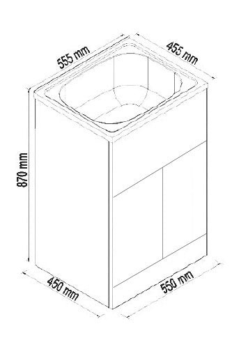 BRC-T35A Rio Laundry Trough with Cabinet (35 litre)