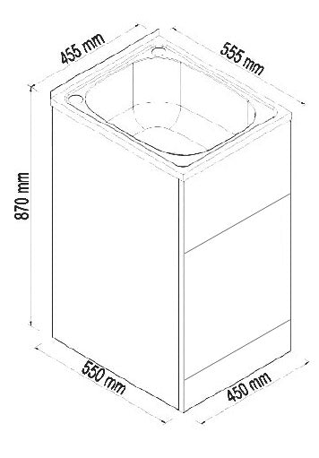 BRC-T35B Rio Laundry Trough with Cabinet (35 litre)