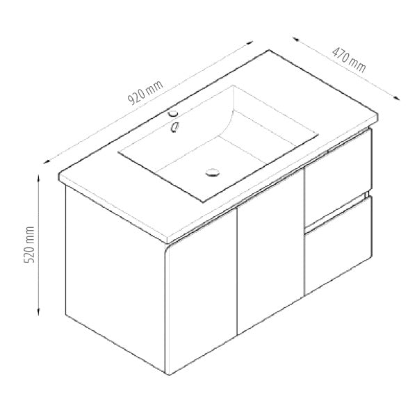 BVW-900 — Rio Wall Hung Vanity
