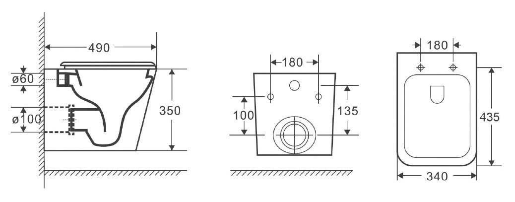 T052E – Wall Hung Pan