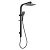 8 inch Square Black Wide Rail Shower Station Top Water Inlet with 3 Functions Handheld AQ