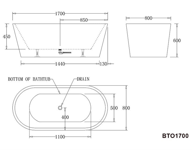 Freestanding Bathtub-Oslo-Black
