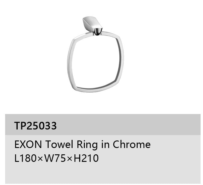EXON TOWEL RING IN CHROME L180*W75*H210