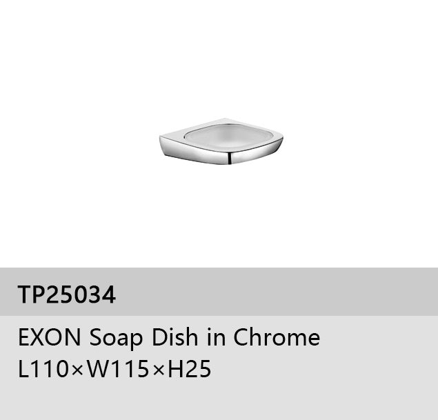 EXON SOAP DISH IN CHROME L110*W115*H25
