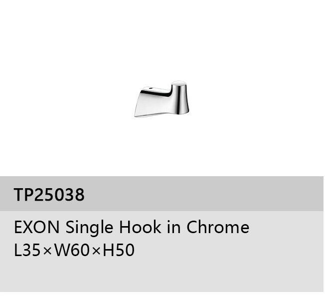 EXON SINGLE HOOK IN CHROME L35*W60*H50