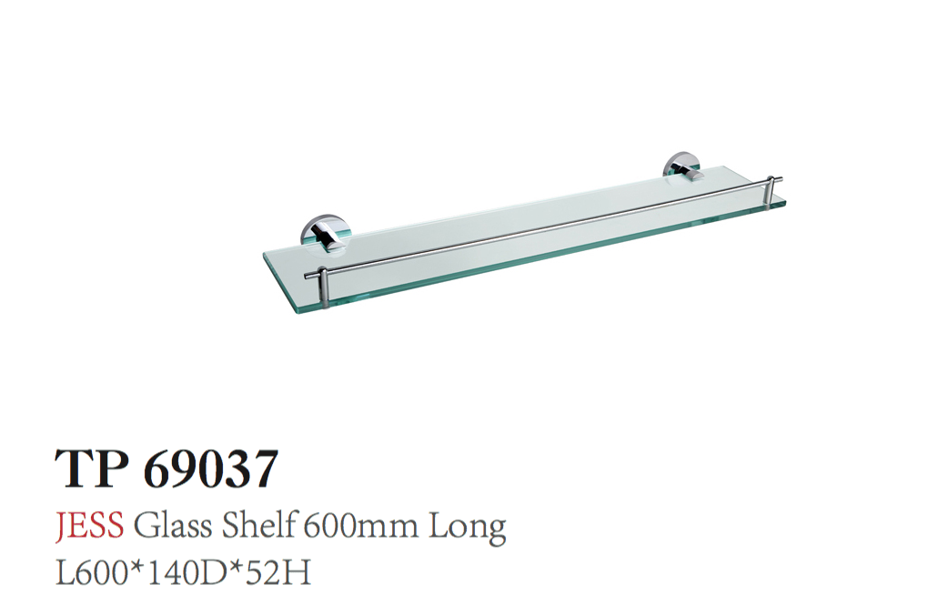 JESS GLASS SHELF 600mm LONG L600*140D*52H