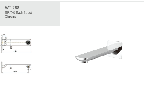 BRAVO BATH SPOUT CHROME