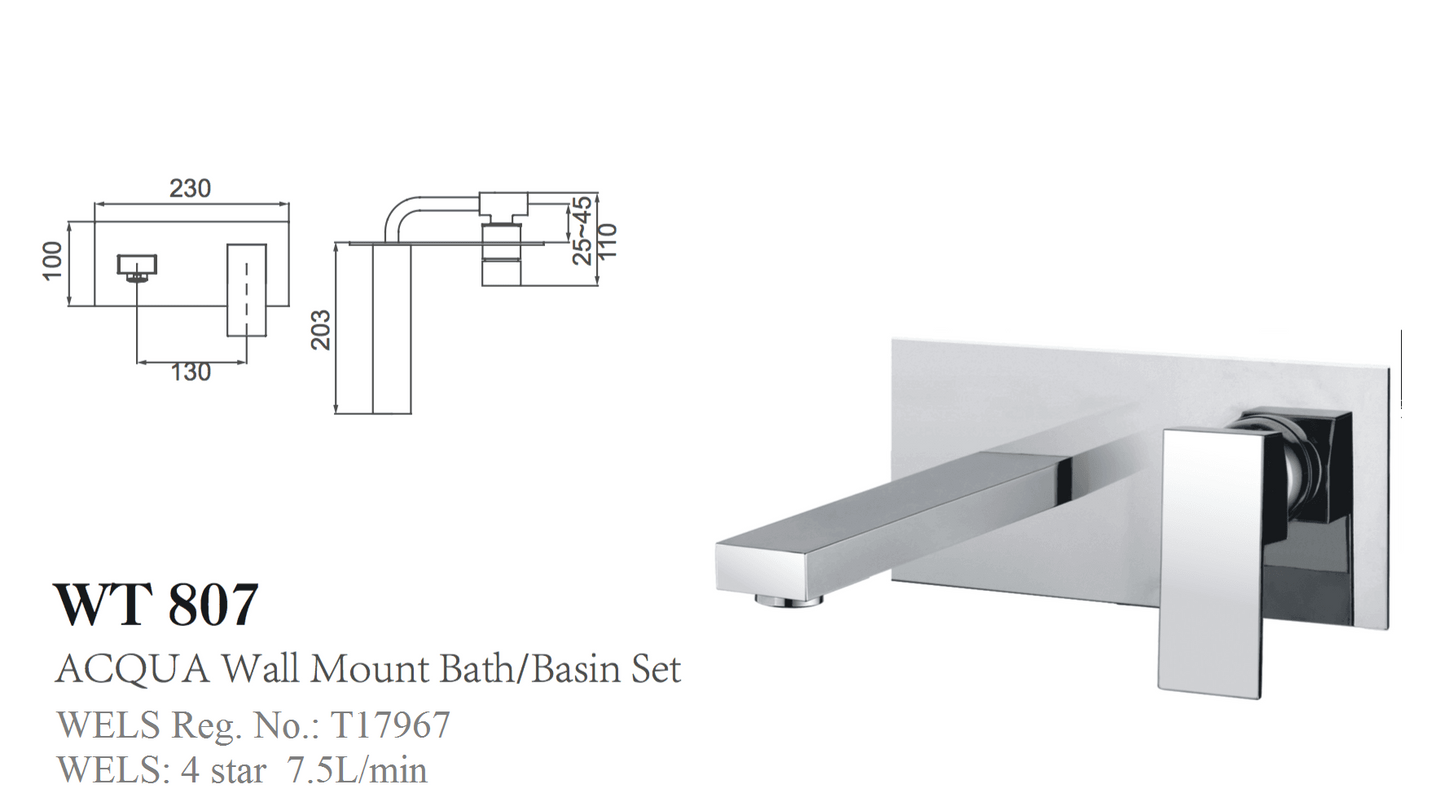 ACQUA WALL MOUNT BASIN/BATH SET